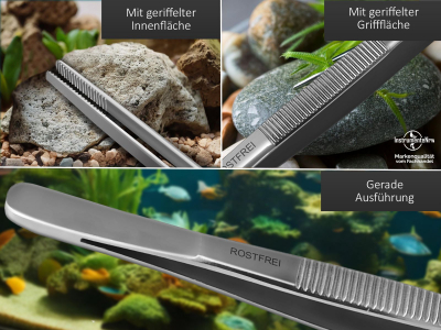 Profi Aquarium Terrarium Pinzette Wasserpflanzen Pflanzenpinzette aus Edelstahl Gerade Futterpinzette fr Aquarien und Terrarien 10,5 cm