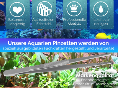 Profi Aquarium Terrarium Pinzette Wasserpflanzen Pflanzenpinzette aus Edelstahl Gerade Futterpinzette fr Aquarien und Terrarien 16,0 cm