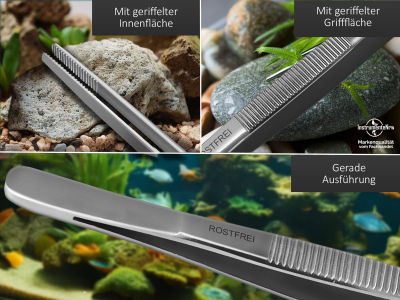Profi Aquarium Terrarium Pinzette Wasserpflanzen Pflanzenpinzette aus Edelstahl Gerade Futterpinzette fr Aquarien und Terrarien 16,0 cm