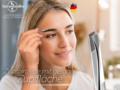 Zupfpinzette Pinzette aus Solingen Gerade Augenbrauenpinzette f�r die Gesichtspflege zum Zupfen von Augenbrauen, Barthaaren oder kleinen H�rchen f�r Damen und Herren