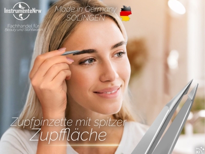 Zupfpinzette Spitze Pinzette aus Solingen Haarzupfpinzette Made in Germany Augenbrauenpinzette aus Rostfreiem Edelstahl f�r die Gesichtspflege zum Zupfen von kleinen H�rchen f�r Damen und Herren