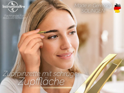 Haarzupfpinzette Pinzette Solingen Zupfpinzette Schrg aus Rostfreiem Edelstahl Augenbrauenpinzette fr die Gesichtspflege zum Zupfen fr Damen und Herren