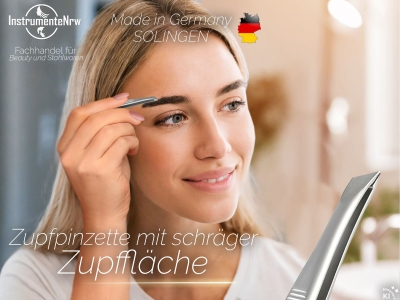 Solinger Zupfpinzette Pinzette aus Solingen Rostfreiem Edelstahl Haarzupfpinzette Augenbrauenpinzette zur Gesichtspflege Beauty Pinzette zur Haarentfernung f�r Damen und Herren Schr�g