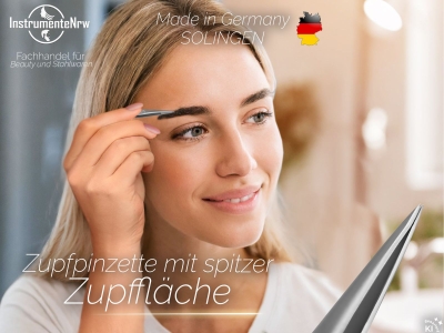 Solinger Zupfpinzette Pinzette aus Solingen Rostfreiem Edelstahl Haarzupfpinzette Augenbrauenpinzette zur Gesichtspflege Beauty Pinzette zur Haarentfernung f�r Damen und Herren Spitz