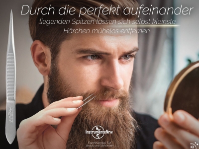 Solinger Zupfpinzette Pinzette aus Solingen Rostfreiem Edelstahl Haarzupfpinzette Augenbrauenpinzette zur Gesichtspflege Beauty Pinzette zur Haarentfernung f�r Damen und Herren Spitz