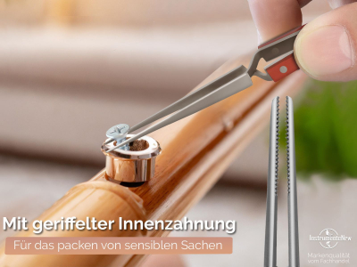 Kreuzpinzette L�t-Pinzette Gezahnte Spitze Klemmpinzette Technische Pinzette Gerade 16,5 cm