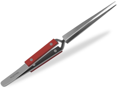 Kreuzpinzette L�t-Pinzette Gezahnte Spitze Klemmpinzette Technische Pinzette Gerade 16,5 cm
