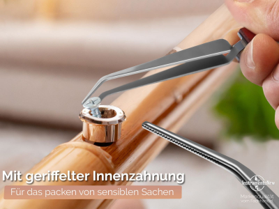 Kreuzpinzette L�t-Pinzette Gezahnte Spitze Klemmpinzette Technische Pinzette Gebogen 16,5 cm