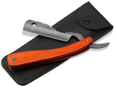 Damast Rasiermesser Red Line Style Wooden