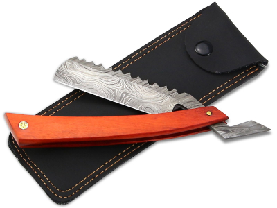 Damast Rasiermesser Red Line Wooden