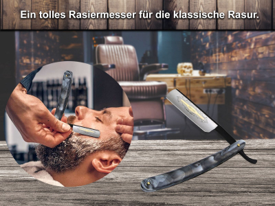 Rasiermesser mit marmorierten Heftschalen