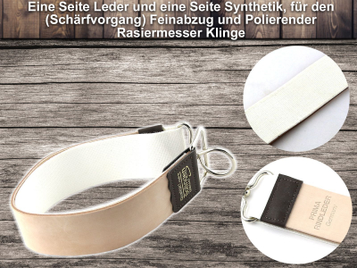 Rasur Set Ergo mit Goldtzung+Solinger Lederdoppelriemen Gross