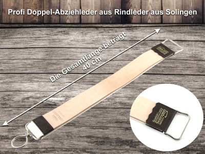 Rasur Set Ergo mit Goldtzung+Solinger Lederdoppelriemen Gross