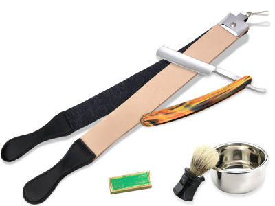 Grosses Nassrasur Set mit Solinger Schleifpaste+Pinsel+Schale+Le
