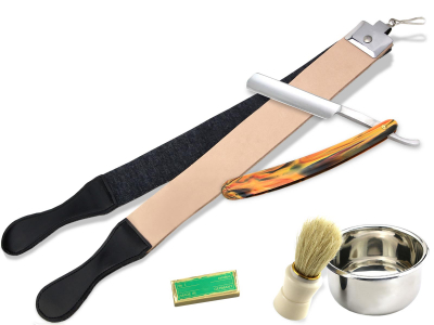 Grosses Nassrasur Set mit Solinger Schleifpaste+Pinsel+Schale+Le