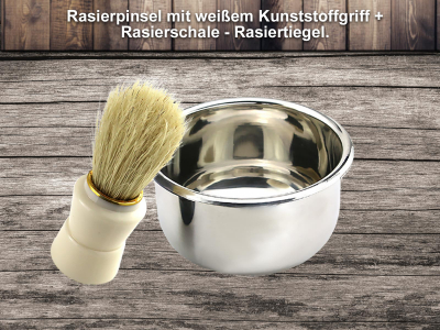 Nassrasur Set mit Rasierpinsel und Rasierschale