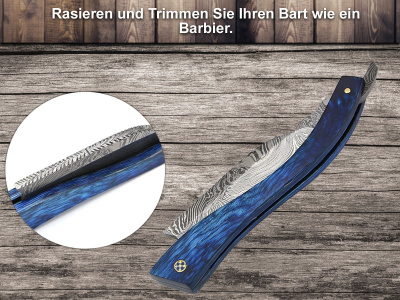 Grosses Damast Rasiermesser Set