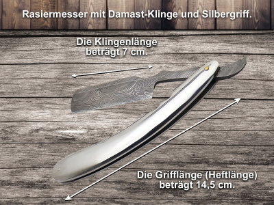 Rasiermesser mit Damastklinge und edlen Heft inkl. Etui
