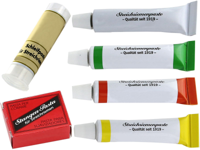 6 verschiedene Schleifpasten Schrfpaste PUMA Rasiermesser-Pasten SET aus Solingen