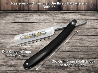 Profi Rasiermesser aus SOLINGEN 5/8 Zoll Hohlschliff Bartmesser  Germany mit tzung fr eine grndliche Nassrasur und Etui zur Aufbewahrung