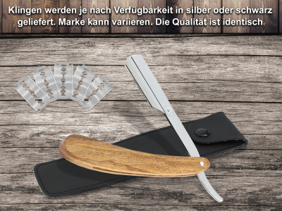 Rasierer Rasiermesser Set Holzgriff Wechselklingenmesser mit 10 Rasierklingen