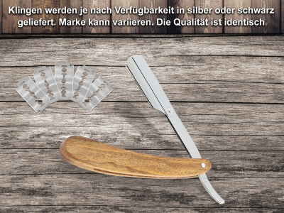 Rasiermesser Set Herren Holzgriff und Wechselklinge mit 30 Rasierklingen Doppelklingen