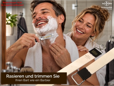 Solingen Leder Streichriemen mit Pflegepaste f�r Rasiermesser sch�rfen