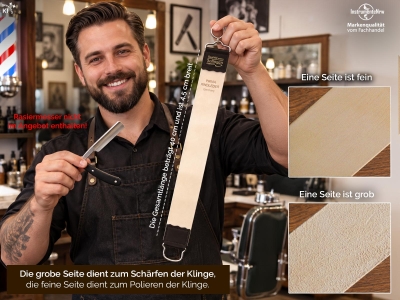 Solingen Leder Streichriemen mit Pflegepaste f�r Rasiermesser sch�rfen