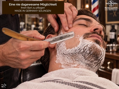 Solinger Premium Rasiermesser-Set f�r Herren Rasiermesser aus Solingen mit Tradionellem Echt Leder Streichriemen f�r Einsteiger sowie Profis