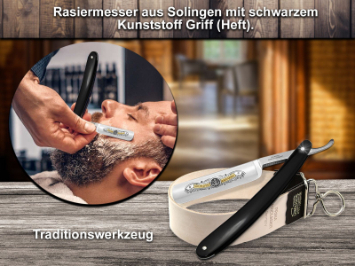 Rasiermesser Set aus Solingen  Germany Rasiermesser  5/8 Zoll Hohlschliff mit Echt-Leder Streichriemen Abziehleder