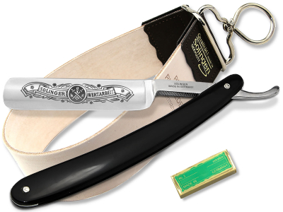 Solingen Rasiermesser-Set Rasiermesser Lederiemen Abziehleder und Paste  Germany Profi Rasier-Set f�r Herren zur perfekten Bartpflege M�nner Geschenk Set f�r Geburtstag Ostern Weihnachten
