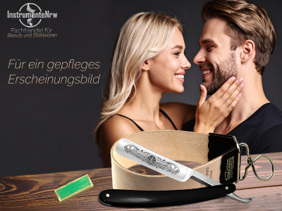 Solingen Rasiermesser-Set Rasiermesser Lederiemen Abziehleder und Paste  Germany Profi Rasier-Set f�r Herren zur perfekten Bartpflege M�nner Geschenk Set f�r Geburtstag Ostern Weihnachten