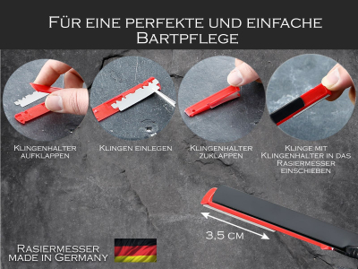 Solinger Rasierer Rasiermesser Wechsel Rasierklingen Solingen Bartmesser  Germany mit Kleiner/ Groer Rasierklinge