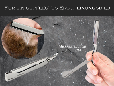 Solinger Rasiermesser Rasier-Set fr Mnner mit Wechselklingen Bartpflege Messer mit Kleiner/Groer Rasierklinge Bartmesser Barbier Nassrasierer fr die perfekte Nassrasur Silber