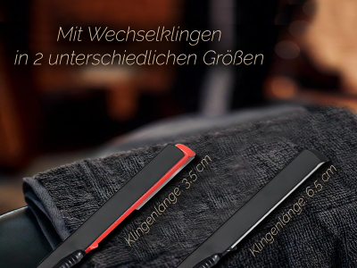 Solinger Rasiermesser Rasier-Set f�r M�nner mit Wechselklingen Bartpflege Messer mit Kleiner/Gro�er Rasierklinge Bartmesser Barbier Nassrasierer f�r die perfekte Nassrasur Schwarz