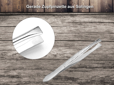 Rasiermesser mit Goldtzung 5/8 Zoll + Solinger Pinzette + Aufbewahrung-Etui
