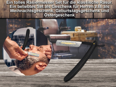 Premium Rasur Set mit Rasurzubehr und Classic Rasiermesser