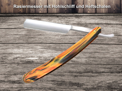 Rasiermesser Set 5-Teilig Messer mit Goldtzung inkl. Schleifpaste aus Solingen