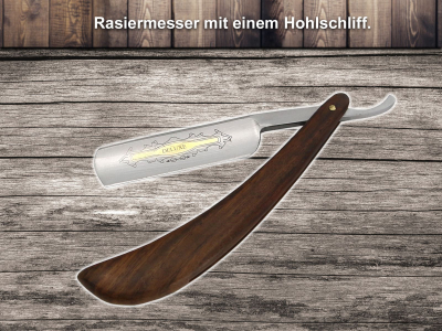 5-Teiliges Rasur-Set Rasiermesser mit Holzgriff und Goldtzung + Zubehr