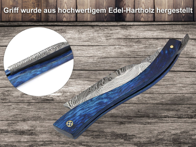 Rasiermesser-Set Damast Classic mit Leder-Streichriemen