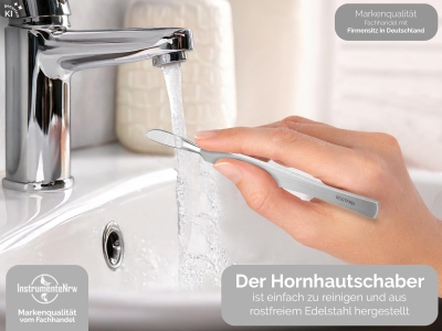 Profi Hornhautschaber Stumpfes Skalpell Creme-Schaber aus rostfreiem Edelstahl Hornhautentferner Pedik�re Schaber zur sanften Entfernung der Hornhaut f�r die Fu�pflege 14,5 cm
