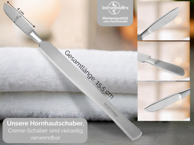 Profi Hornhautschaber Stumpfes Skalpell Creme-Schaber aus rostfreiem Edelstahl Hornhautentferner Pedik�re Schaber zur sanften Entfernung der Hornhaut f�r die Fu�pflege 15,5 cm