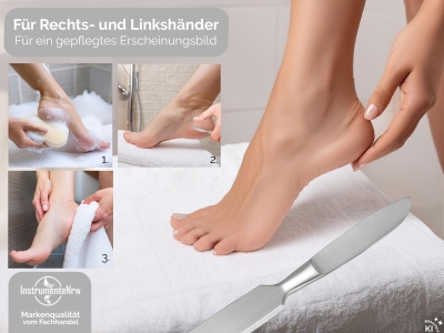 Profi Hornhautschaber Stumpfes Skalpell Creme-Schaber aus rostfreiem Edelstahl Hornhautentferner Pedik�re Schaber zur sanften Entfernung der Hornhaut f�r die Fu�pflege 17 cm