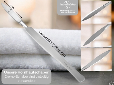 Profi Hornhautschaber Stumpfes Skalpell Creme-Schaber aus rostfreiem Edelstahl Hornhautentferner Pedik�re Schaber zur sanften Entfernung der Hornhaut f�r die Fu�pflege 15 cm