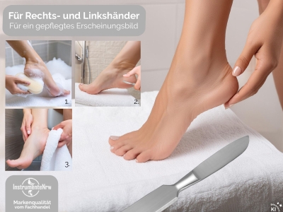Stumpfes Skalpell Hornhautentferner Hornhautschaber Creme Schaber aus Rostfreiem Edelstahl Fu�pflege Instrument Pedik�re Spachtel f�r eine Schonende Hornhautentfernung mit Etui 15,5 cm