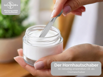 Stumpfes Skalpell Hornhautentferner Hornhautschaber Creme Schaber aus Rostfreiem Edelstahl Fu�pflege Instrument Pedik�re Spachtel f�r eine Schonende Hornhautentfernung mit Etui 17 cm