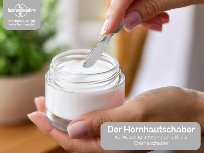 Stumpfes Skalpell Hornhautentferner Hornhautschaber Creme Schaber aus Rostfreiem Edelstahl Fu�pflege Instrument Pedik�re Spachtel f�r eine Schonende Hornhautentfernung mit Etui 14,5 cm