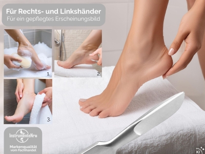 Stumpfes Skalpell Hornhautentferner Hornhautschaber Creme Schaber aus Rostfreiem Edelstahl Fu�pflege Instrument Pedik�re Spachtel f�r eine Schonende Hornhautentfernung mit Etui 14,5 cm