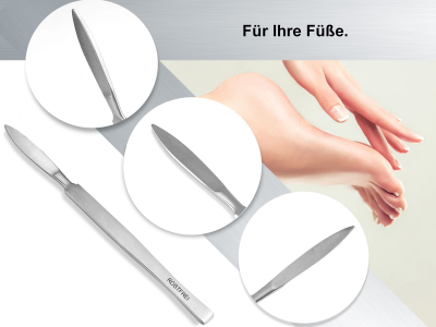 Hornhautschaber Hornhautentferner Set Fupflegeinstrument Creme Entferner Stumpf Gebogen + Gerade Fupflege Creme-Schaber aus Edelstahl Pedikre Schaber zur sanften Entfernung der Hornhaut