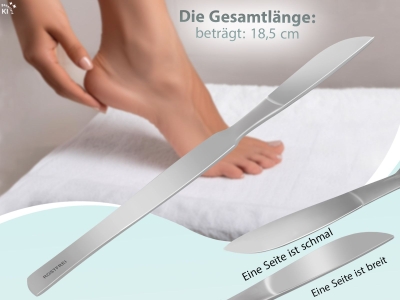 Stumpfes Skalpell Hornhautentferner Hornhautschaber Creme Schaber aus Rostfreiem Edelstahl Fu�pflege Instrument Pedik�re Spachtel f�r eine Schonende Hornhautentfernung mit Etui 18,5 cm